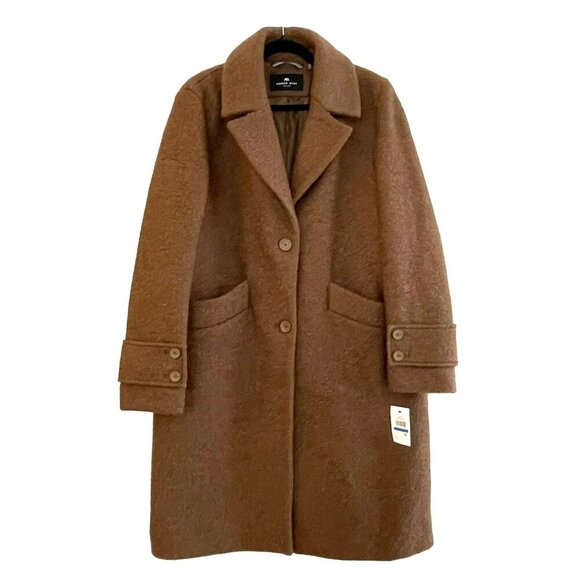 Andrew Marc $350 Wool Regine BrownJacket Coat Sz XL NWT